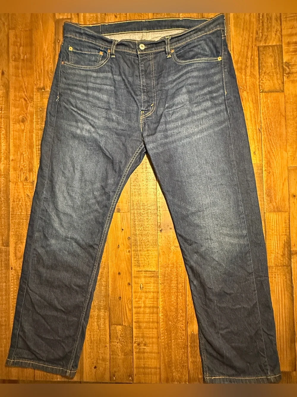 Levi’s 505 Men’s 38x30 Stretch Jeans Dark Wash Straight Leg WaterLess